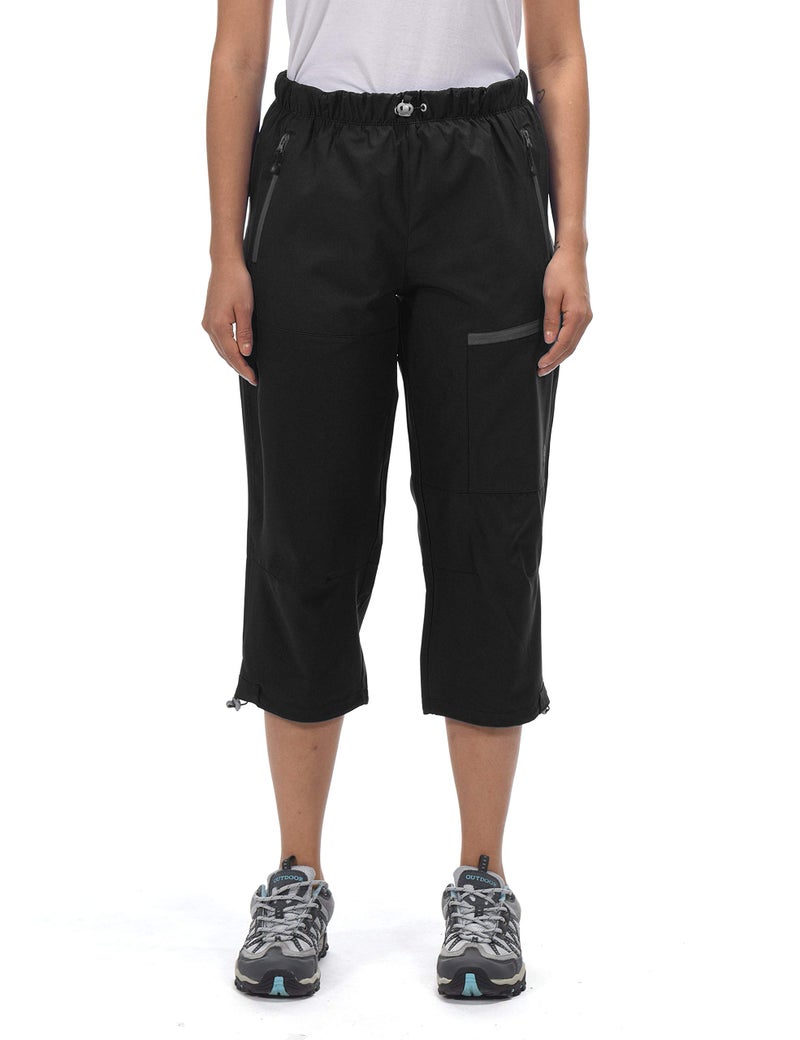 Little Donkey Andy Women's Quick Dry 3/4 Pants Capri Shorts Lightweight Hiking Travel Casual Black XXL - Image 4